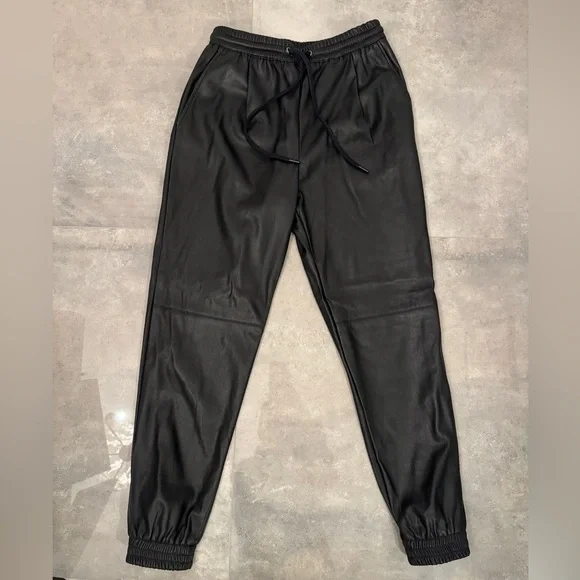 Zara Faux Leather Joggers | XS - Picture 2 of 6